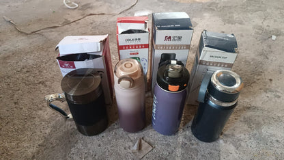 Stainless Steel Water Bottles Approx 600ML (Mix Design & Color / 1 Pc) Signature kart