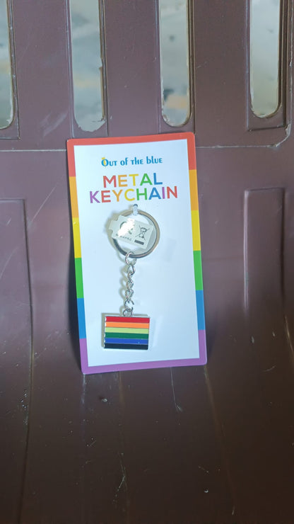 Rainbow Design Metal Keyring Key Chain (1 Pc Mix Design) Signature kart