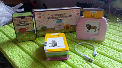 Preschool Learning Toys Flash Cards for Small Kids Educational Toys English Words Learning Machine for Kids with 224 Words, Birthday Gift for Kids Intelligent Electric Kids Language Card (1 Set) Signaturekarts