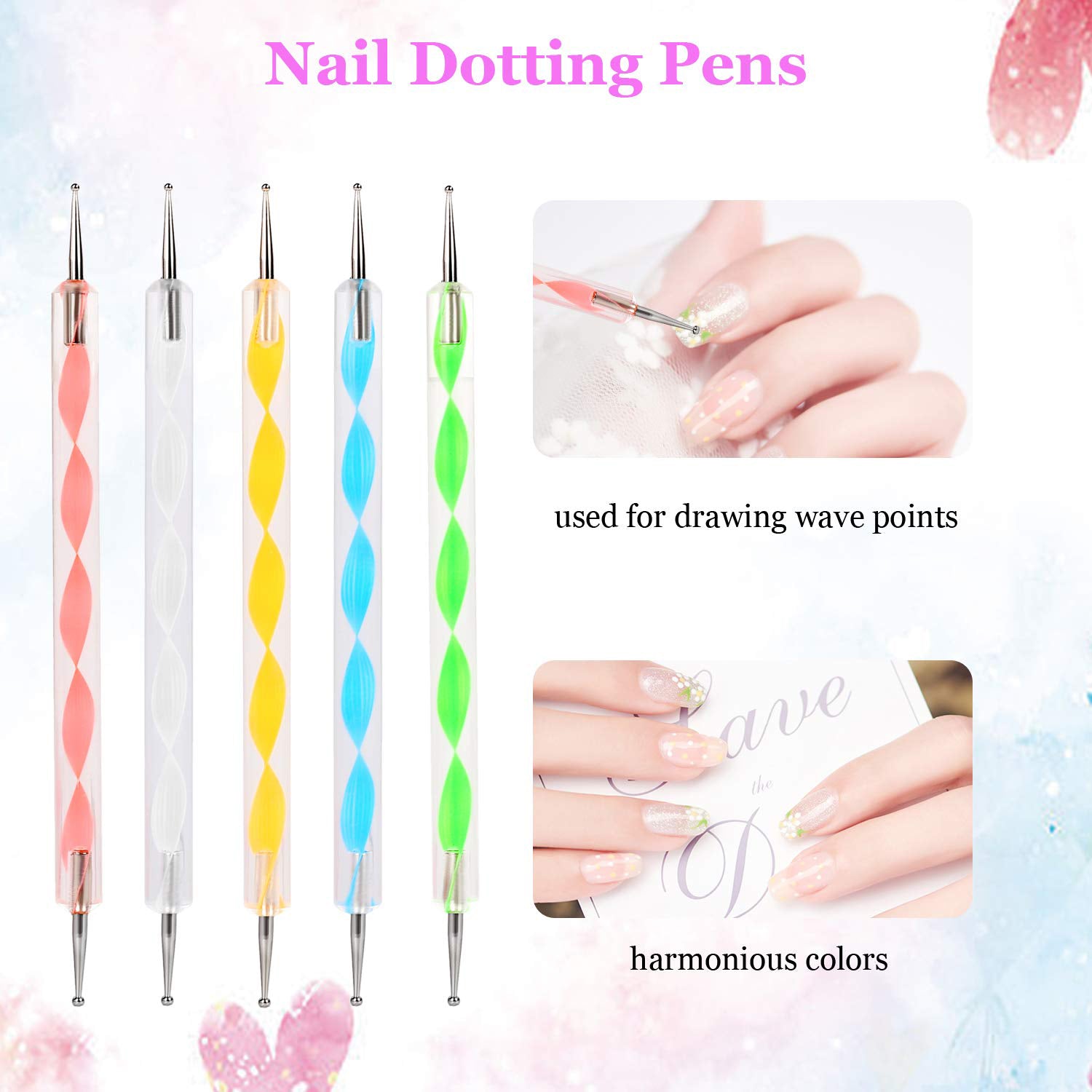 Nail Art Point Pen and Set Used by Women's for Their Fashion Purposes (Pack of 5Pcs) signaturekarts