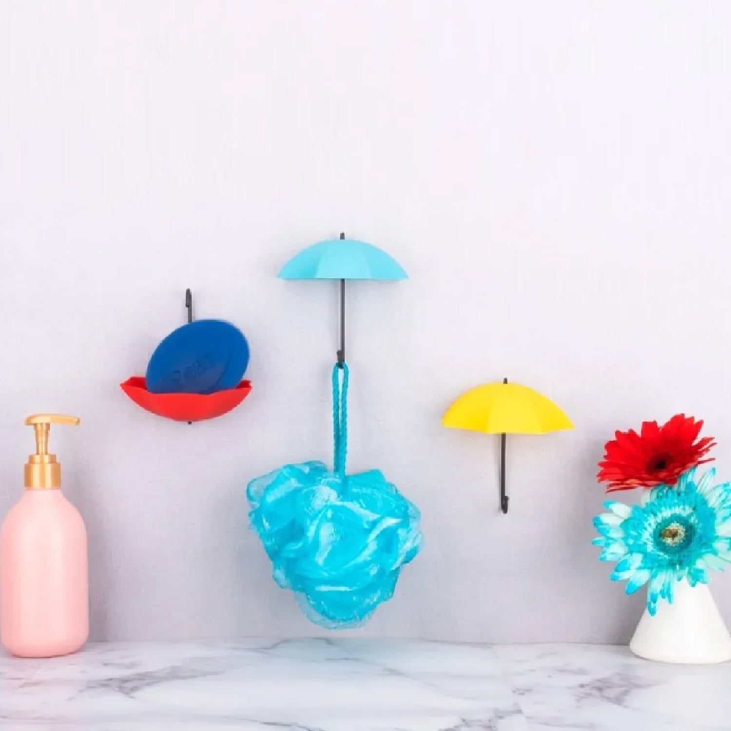Multipurpose Umbrella Key Hat Holder Wall Hanging Hook Multicolor signaturekarts