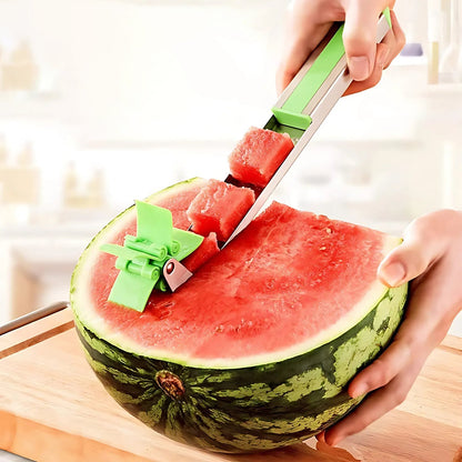 Stainless Steel Washable Watermelon Cutter – Windmill Slicer & Peeler signaturekarts