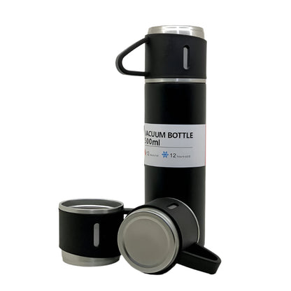 Stainless Steel Vacuum Flask Set with 3 Steel Cups Combo (500ml) signaturekarts