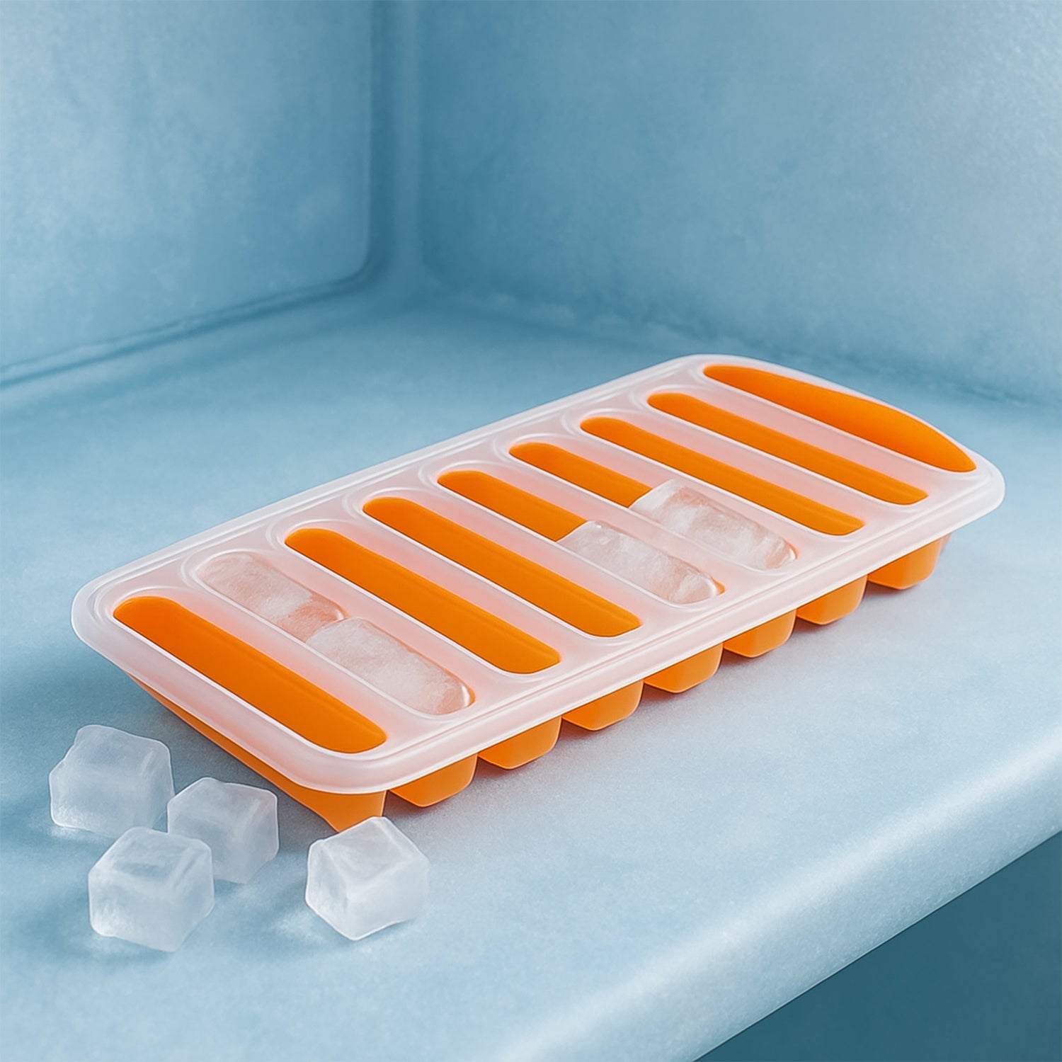 Water Bottle Ice Stick Tray with Push  Cubes Your Brand