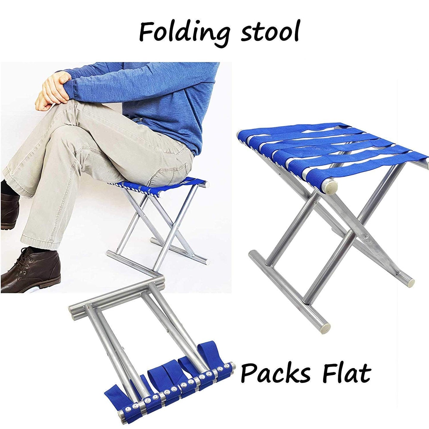 Folding Travel Stool Portable Outdoor Chair for Fishing Hiking & Picnic (1 Pc) signaturekarts
