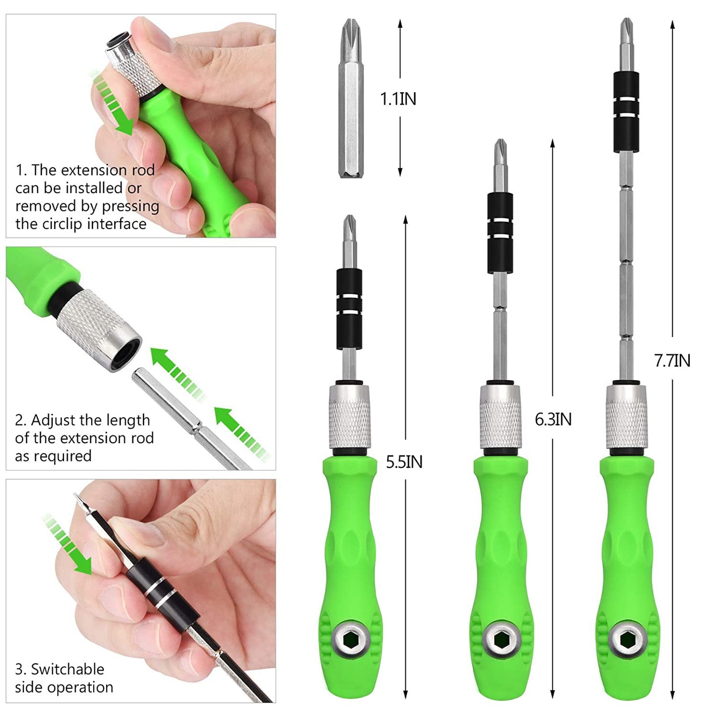 32 in 1 Mini Screwdriver Bits Set with Magnetic Flexible Extension Rod signaturekarts