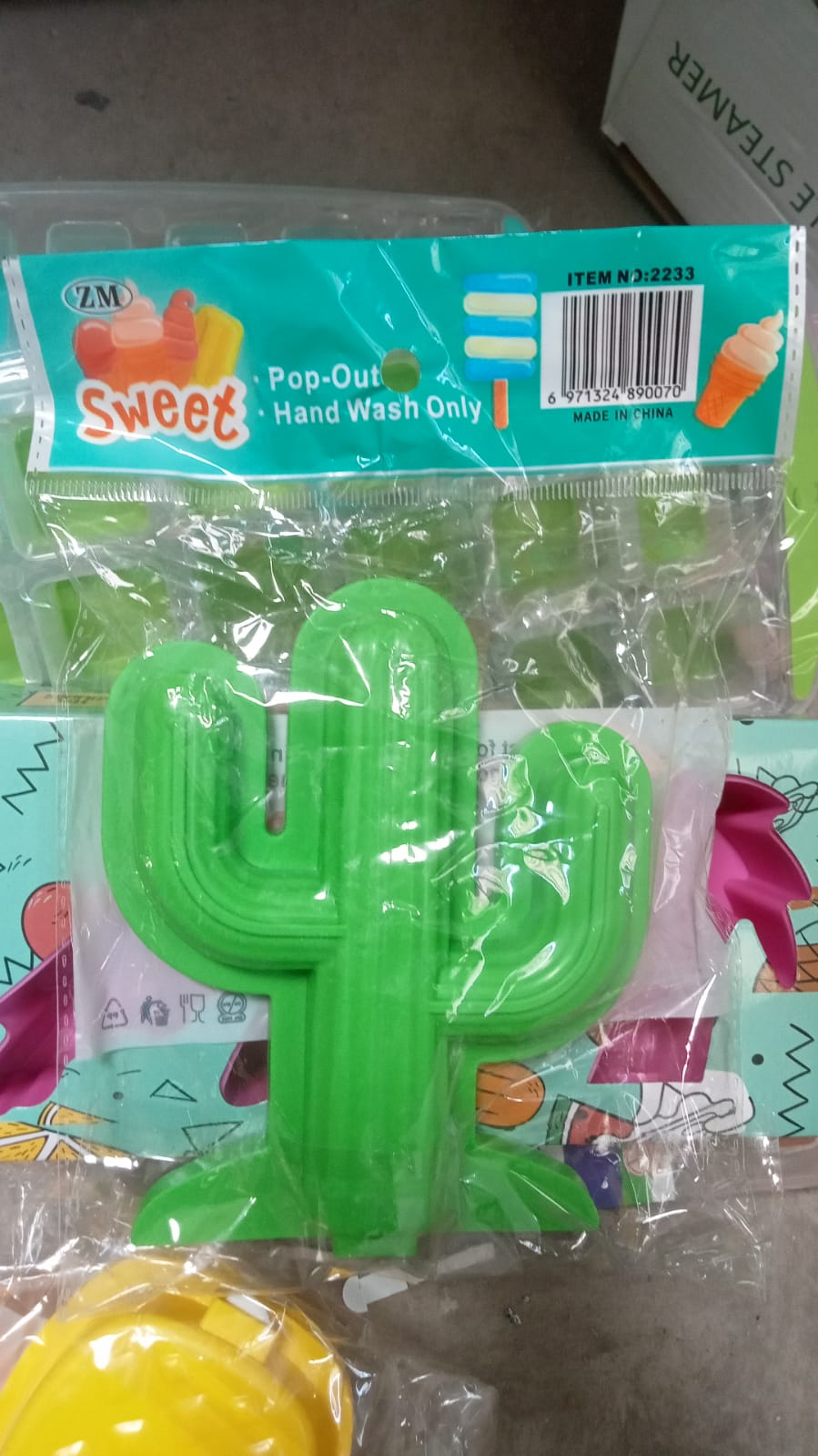Cactus Shape sicle Molds - Durable Silicone Ice Cream Mould, DIY Ice Kitchen Tool Your Brand