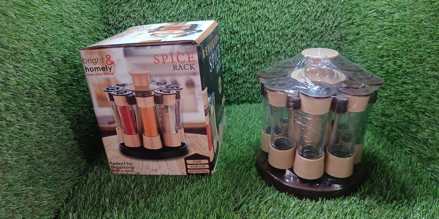 Revolving Spice Rack, 8 Spice jars with 120 ml, Condiment Set signaturekarts