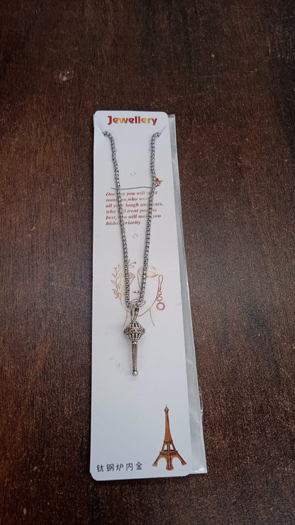 Silver Chain With Gada Pendant / Locket (1 Pc) signaturekarts