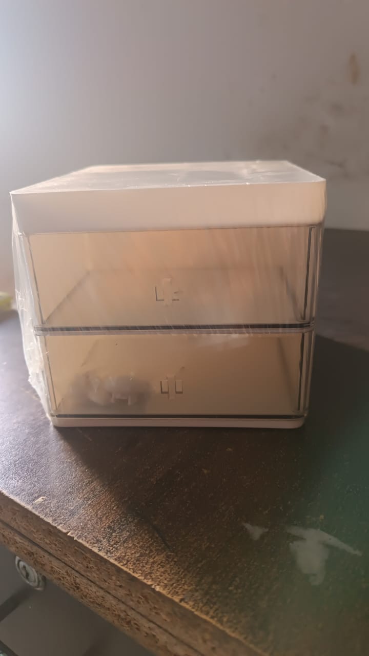 2 Layer 5 Compartment Desk Organizer with Transparent Drawer (1 Pc / 15×13×11 Cm) Signaturekarts