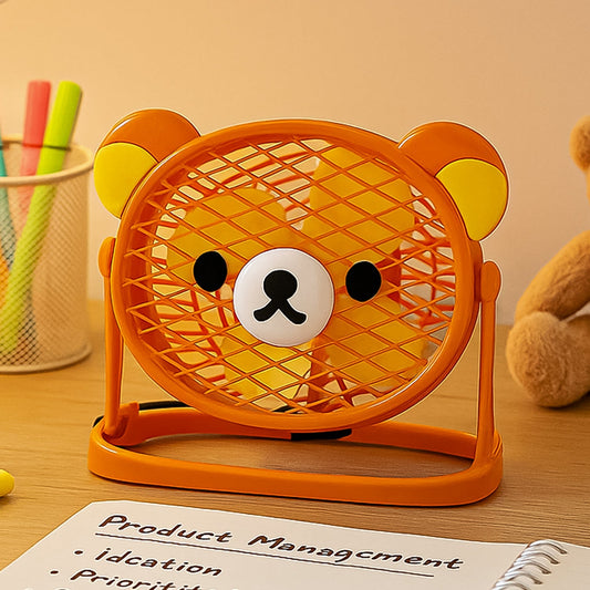 Stylish & Silent: Teddy Bear USB Fan for Any Space – Adjustable Cooling! signaturekarts