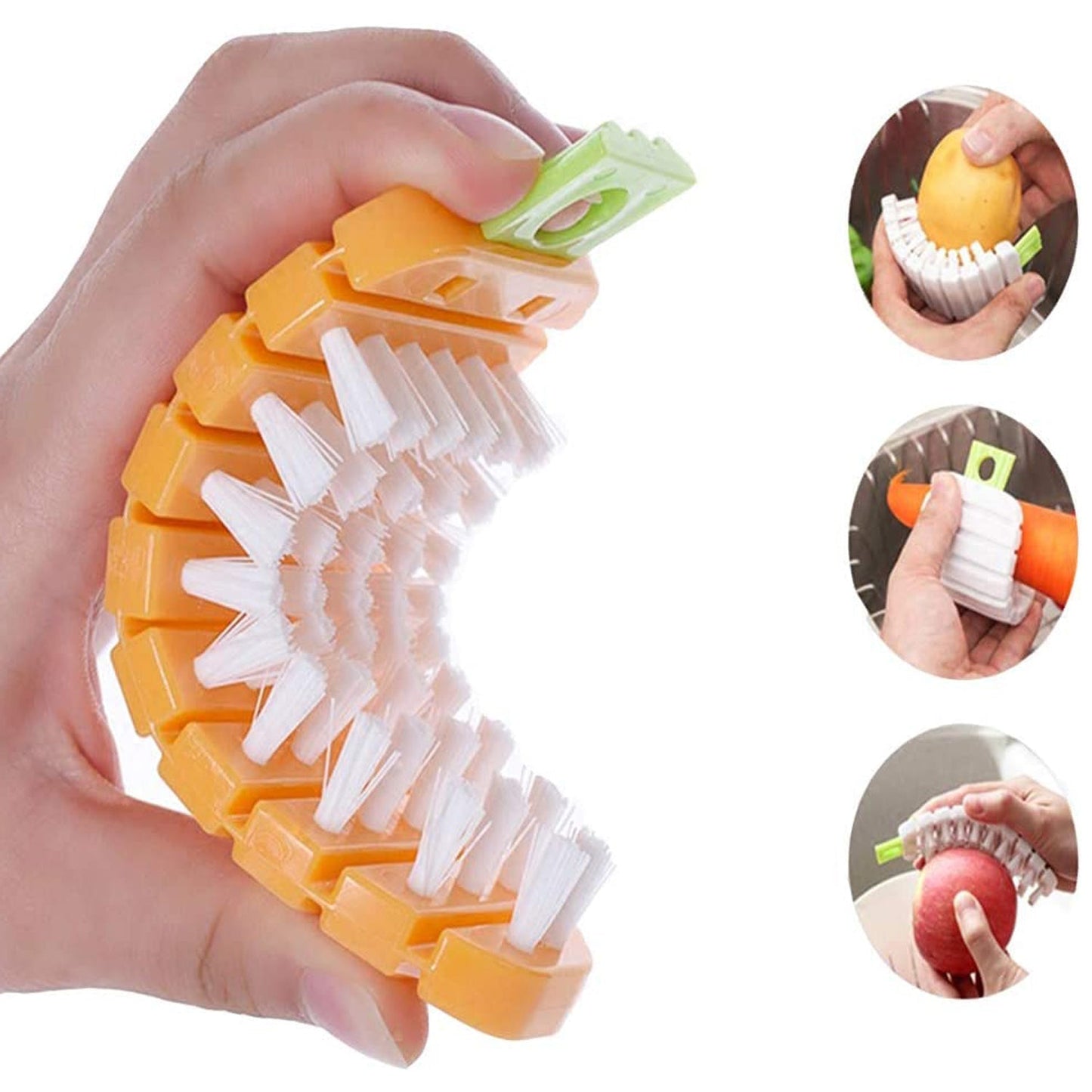 Carrot-Shaped Non-Toxic Vegetable Scrubbing Brush for Fruits & Veggies signaturekarts
