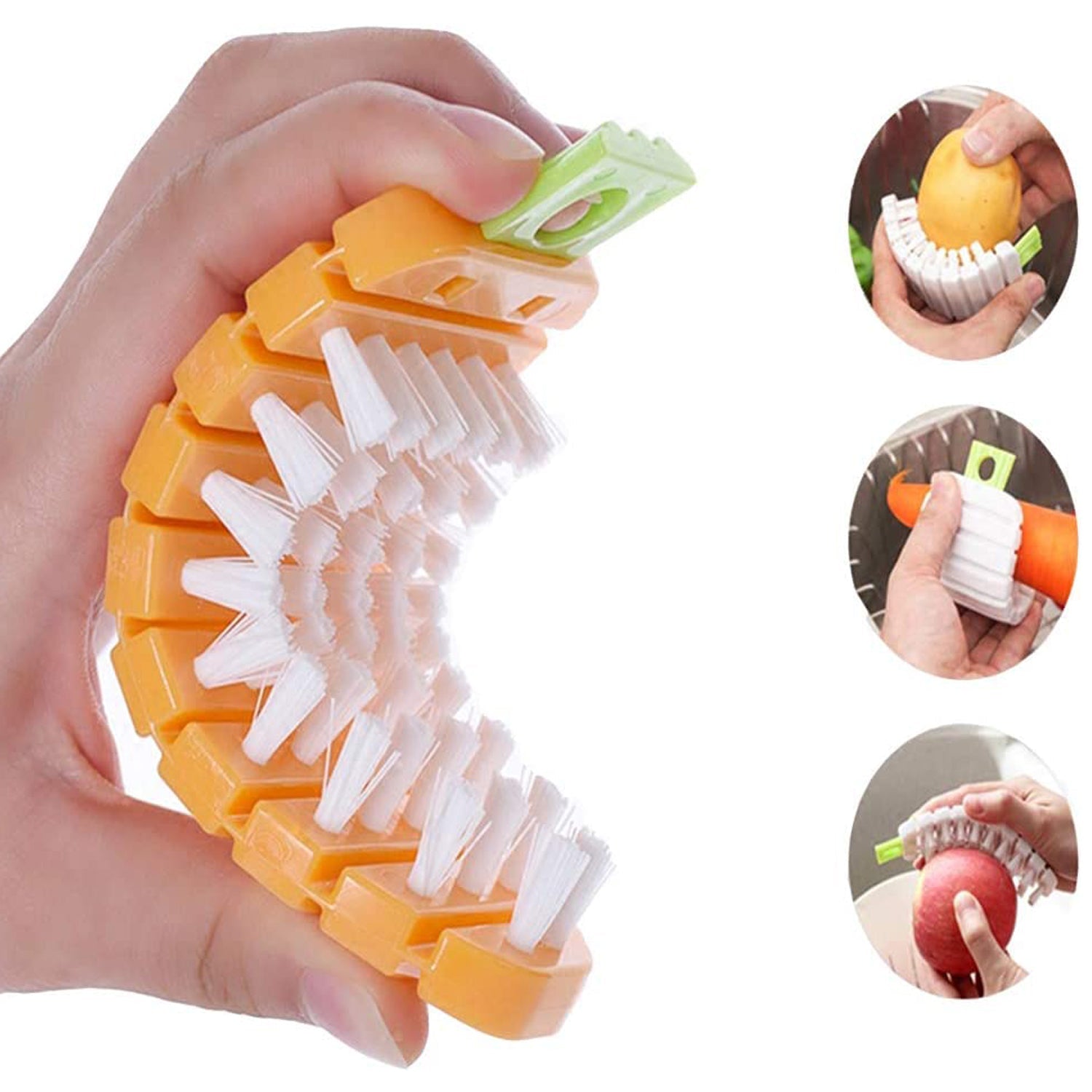 Carrot-Shaped Non-Toxic Vegetable Scrubbing Brush for Fruits & Veggies signaturekarts