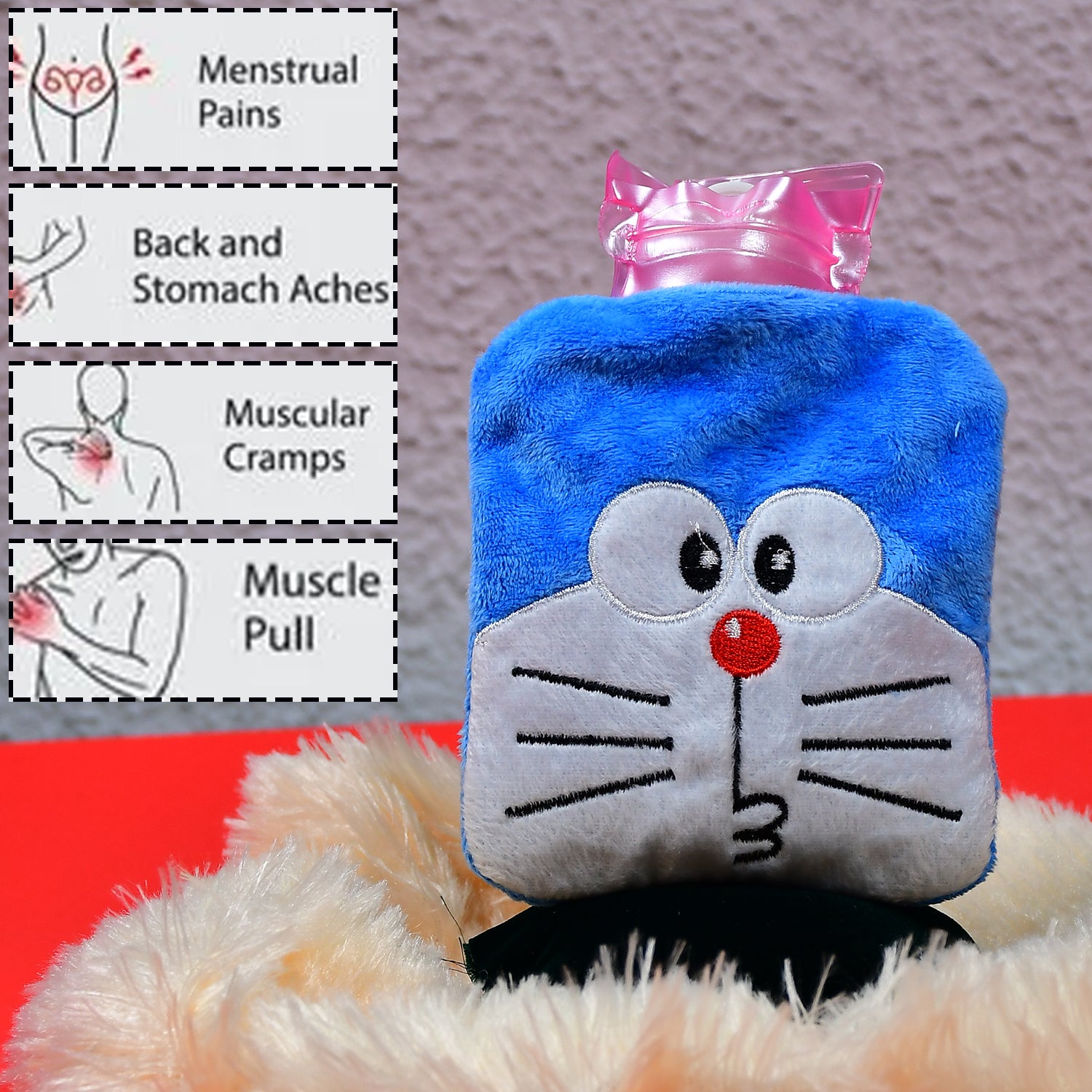 Doremon Hot Water Bag for Pain Relief & Warmth with Cover Signaturekarts