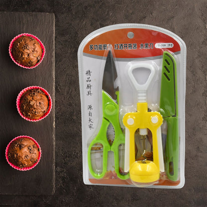 Multifunction Kitchen Tool Set – Stainless Steel & Plastic Knife and Scissors signaturekarts