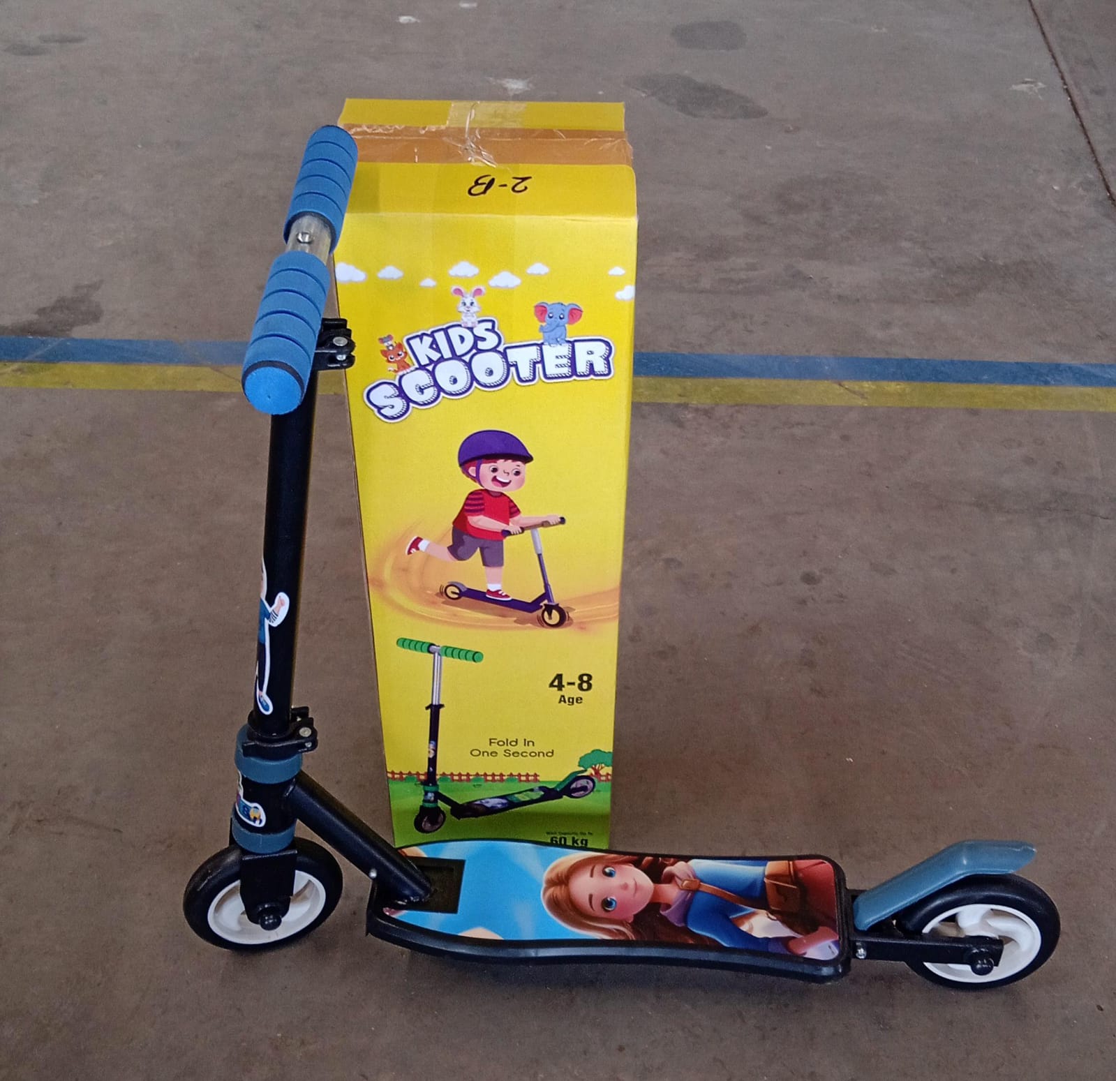 Foldable Kids Ride-On Scooter – 2-Wheel, Height Adjustable (4-8 yrs, Multicolor) signaturekarts
