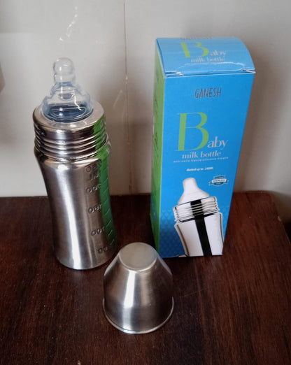 Ganesh Stainless Steel Baby Feeding Bottle for New Born Infants Toddler  250 ML signaturekarts