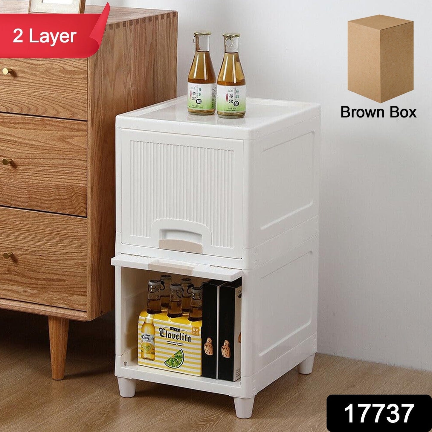Multipurpose Storage Cabinet, Storage Solutions plastic drawers || Multi Layer Wardrobe Storage Drawers || Foldable Multipurpose Drawer Units For Kitchen, Bathroom, Bedroom, Cloth (2 Layer) signaturekarts