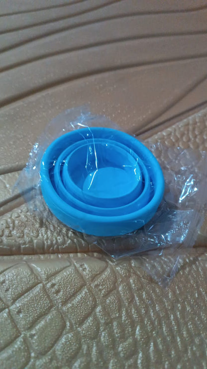 Round Silicone Foldable Glass, Foldable Travel Mug Without Lid (1 Pc) Signaturekarts