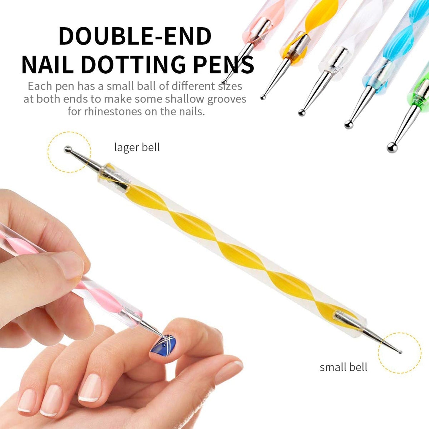 Nail Art Point Pen and Set Used by Women's for Their Fashion Purposes (Pack of 5Pcs) signaturekarts