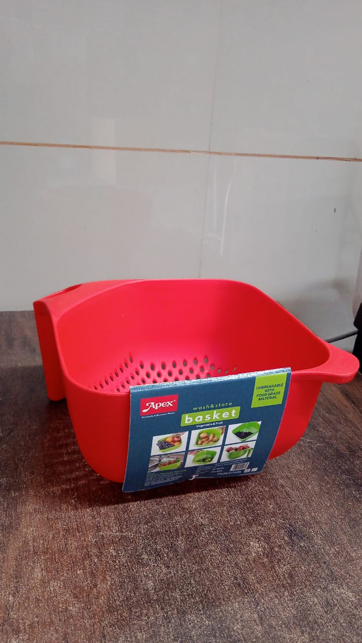 Apex Multi-Functional Plastic Strainer Bowl with Ergonomic Handle (1 Pc) Signature kart