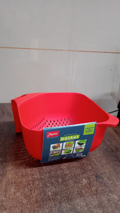 Apex Multi-Functional Plastic Strainer Bowl with Ergonomic Handle (1 Pc) Signature kart