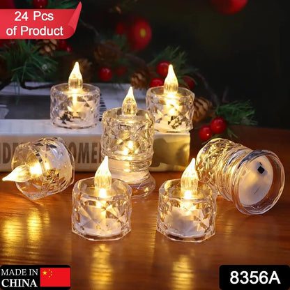 Flameless Acrylic LED Tealight Candles for Festival Decor (24 Pc) signaturekarts