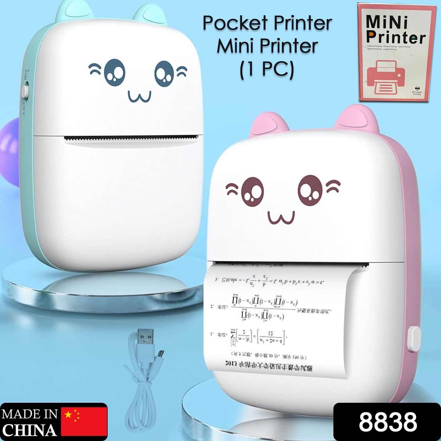 Pocket Mini Bluetooth Thermal Printer Wireless Smart Printer for Photos (Includes 1 Roll Paper) Signaturekarts