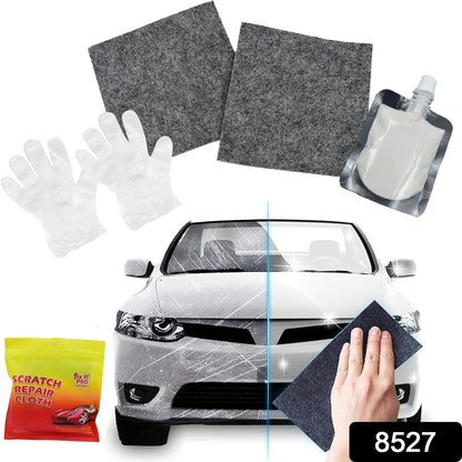 Nano Magic Car Scratch Remover Cloth, Multipurpose Scratch Repair Cloth, Cloth for Car Paint Scratch Repair, Easy to Repair Slight Scratches on the Surface Polishing Repeatable Use for All Kinds of Car (45 ML Repair Solution, 2 Gloves, 2 nano Cloth) signaturekarts