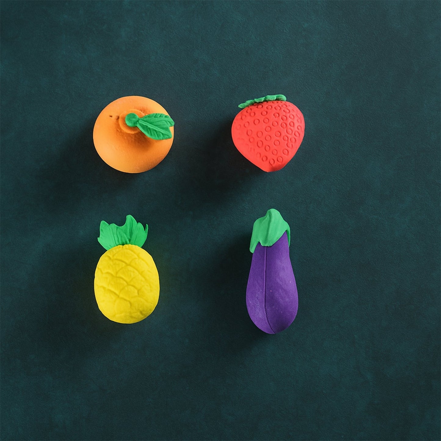 Mini Cute Veg & Fruit Erasers – 3D Colorful Eraser Set for Kids (4 Pc) signaturekarts