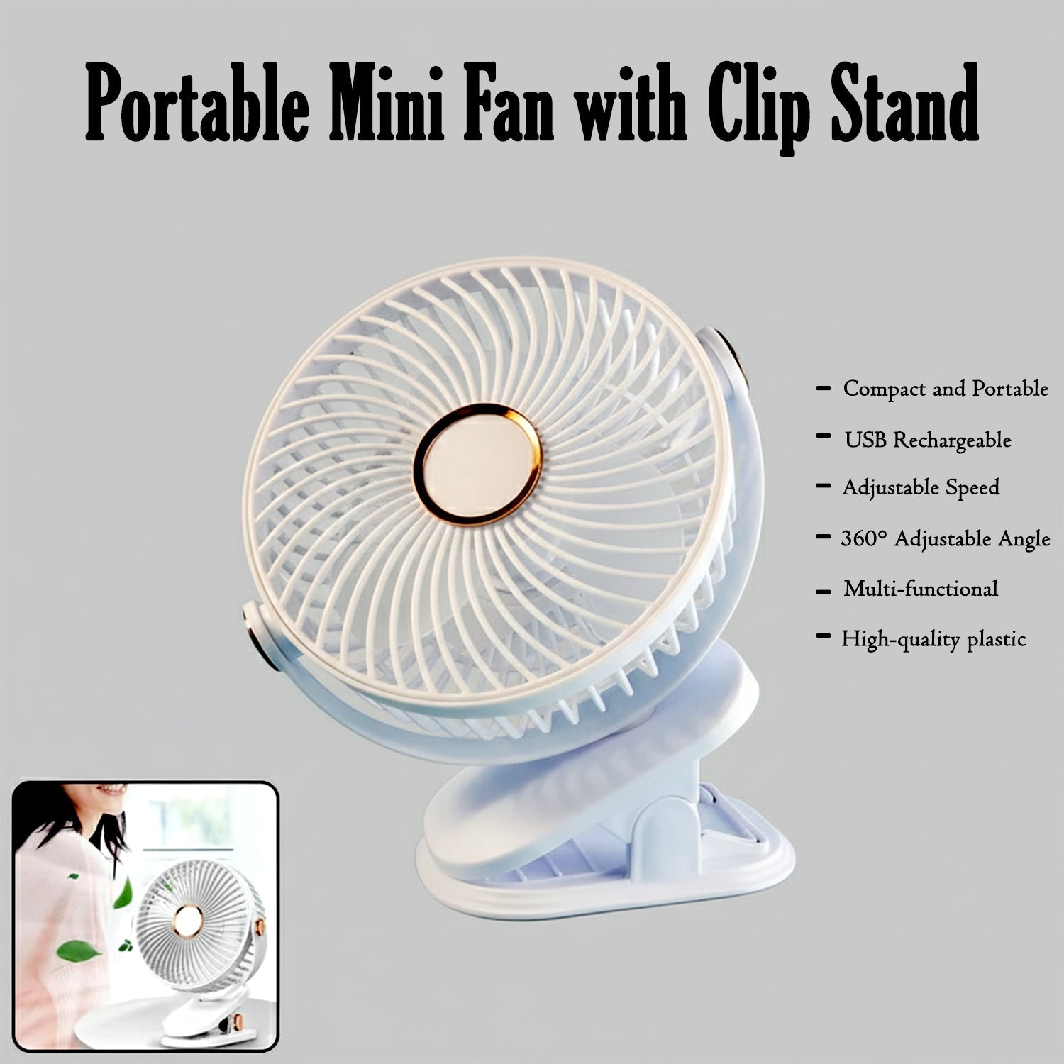 Portable Mini Fan with Clip Stand (1 Pc) The Morsignaturekarts