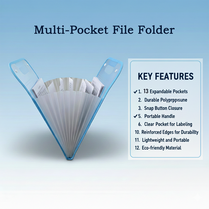 13 Pocket Document File Folder with Handle The Morsignaturekarts
