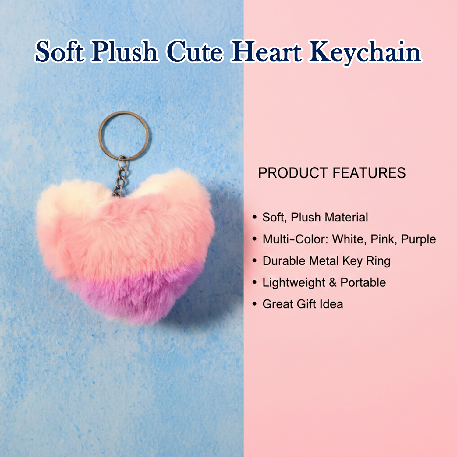 Soft Plush Cute Heart Keychain - 1 Pc The Morsignaturekarts