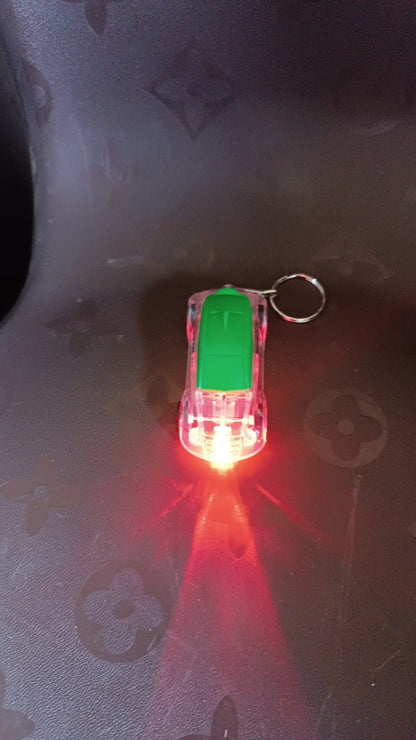 Mini Car Shape LED Keychain Light +(1 Pc, Random Color) Signature kart