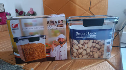 Food Storage Container Airtight Plastic Container with Easy Snap Lids (2500ml / 1 Pc) Signature kart