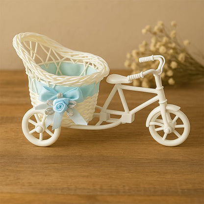 Plastic Cycle Flower vases for Home decor; Bicycle Flower Pot Stand Signature kart