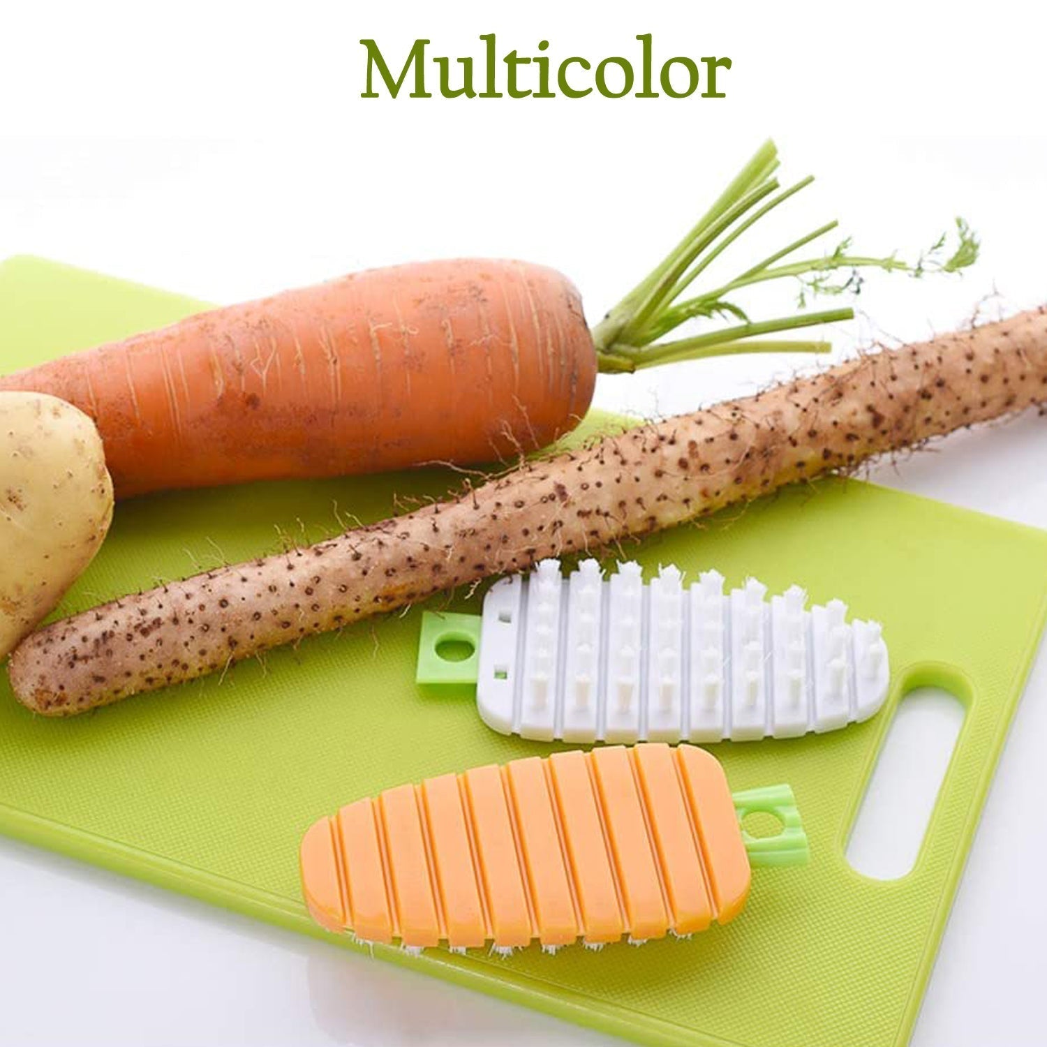 Carrot-Shaped Non-Toxic Vegetable Scrubbing Brush for Fruits & Veggies signaturekarts