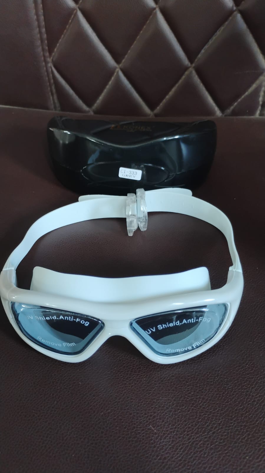 Knx Premium Wide Vision Swimming Goggles With protective hard case (1 Pc) Signature kart