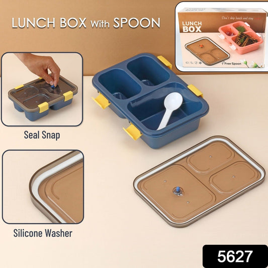 Plastic Lunch Box for Kids, Lunch Box (3 Compartment Lunch Box) signaturekarts