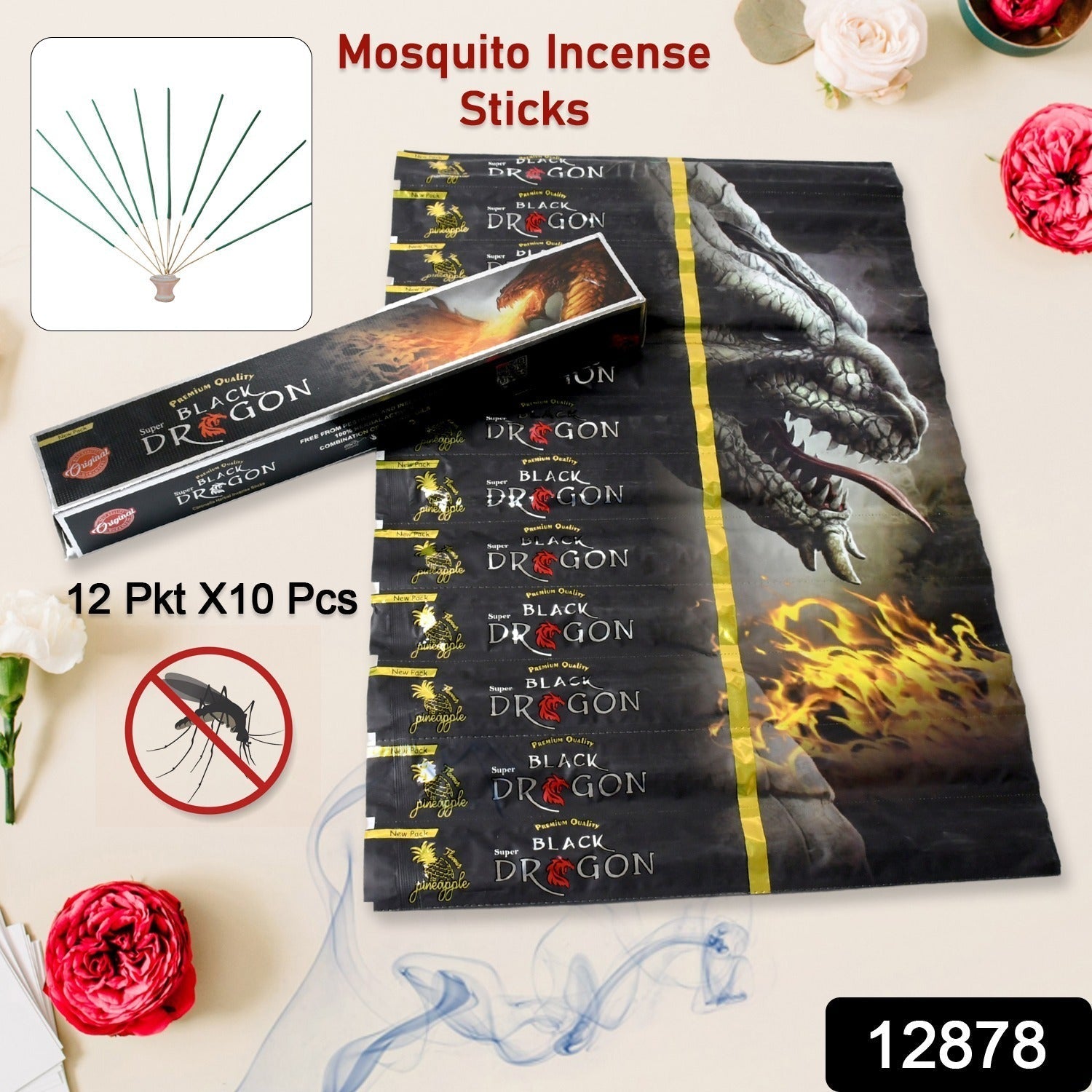 Mosquito Agarbatti Stick Herbal 1 Box ( 12 Packet / 120 Sticks ) signaturekarts