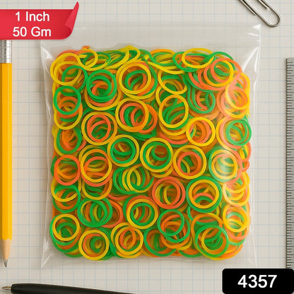 Rubber Band For Office/Home and Kitchen Accessories Item Products, Elastic Rubber Bands, Flexible Reusable Nylon Elastic Unbreakable, For Stationery, School  Multicolor (1 Inch, 50 GM), Hair accessories signaturekarts
