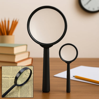 Magnifying glass Lens - reading aid made of glass - real glass magnifying glass that can be used on both sides - glass breakage-proof magnifying glass, Protect Eyes, 90mm & 60mm (2pc Set) signaturekarts