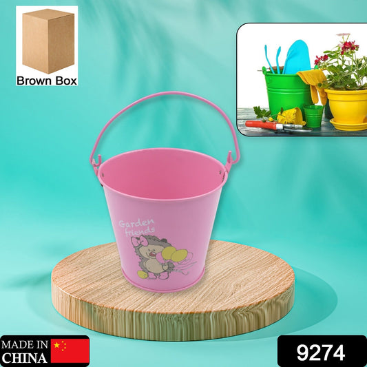 Small Metal Bucket for Plants & Decor (1 Pc, With Handle) signaturekarts