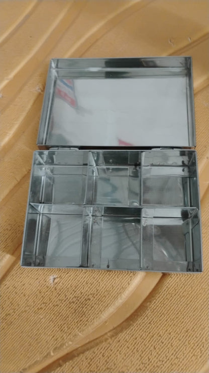 Multipurpose Stainless Steel Jewelry Storage Organizer Box 6 Compartments (1 Pc) Signature Kart