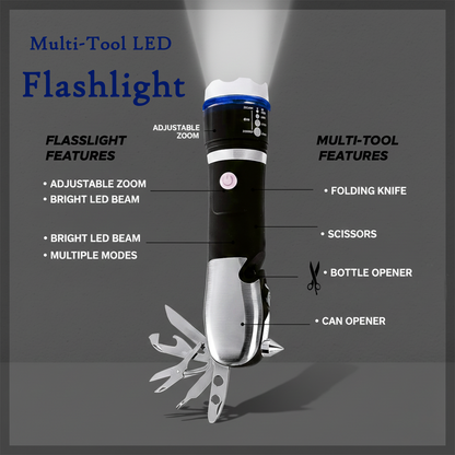 Battery Operated Multi-Tool LED Flashlight – All in One Tool Light (1 Pc) signaturekarts