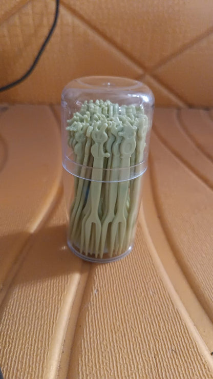 Plastic Fruit Forks Cake Dessert Forks Mini Forks (50 Pcs Set) Signature kart