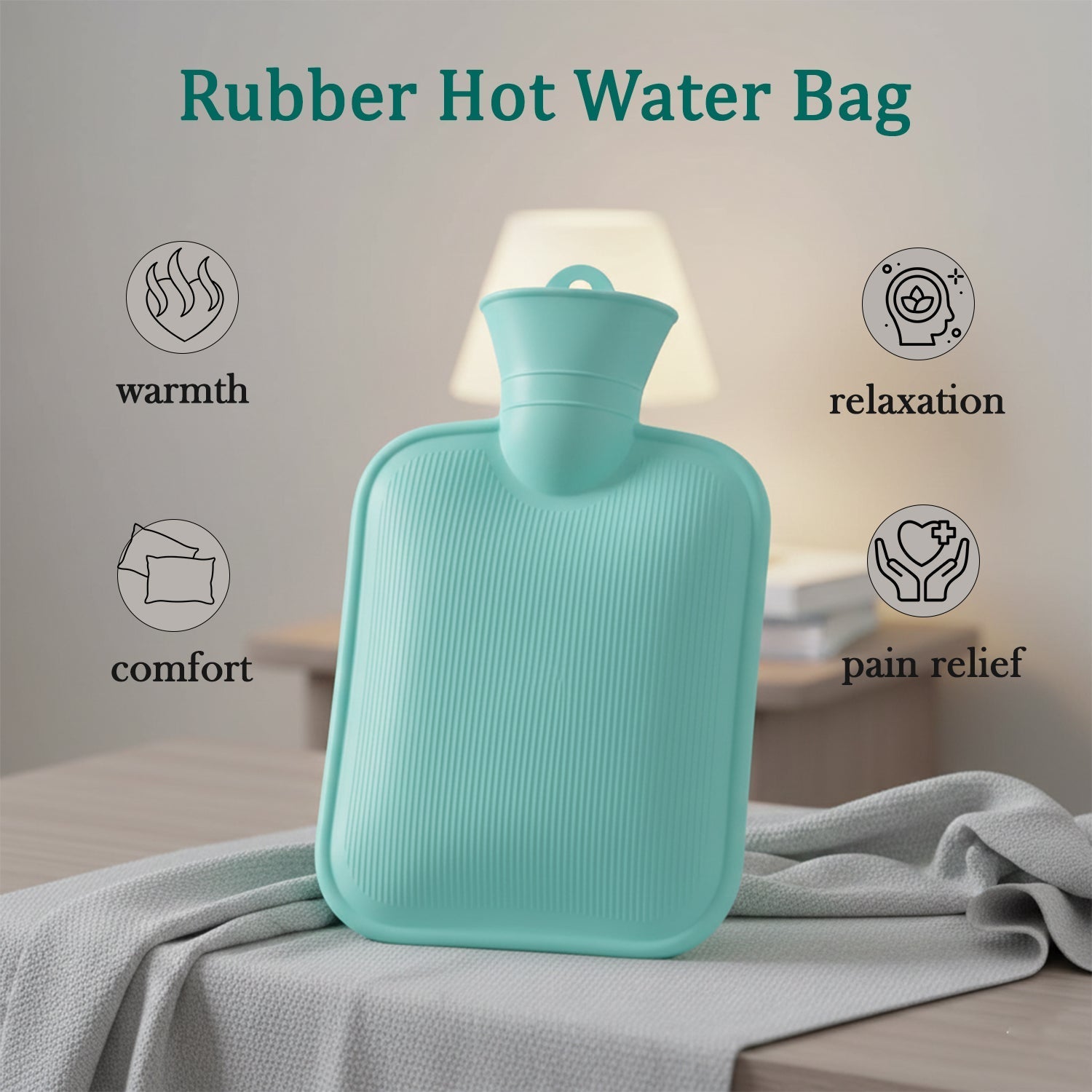 Premium Quality Rubber Hot Water Bag (19 x 13 Cm / 1 Pc) The Morsignaturekarts