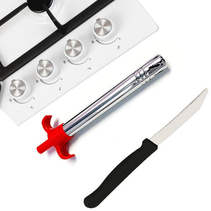 Stainless Steel Electronic Gas Lighter and Knife (2 in 1) signaturekarts