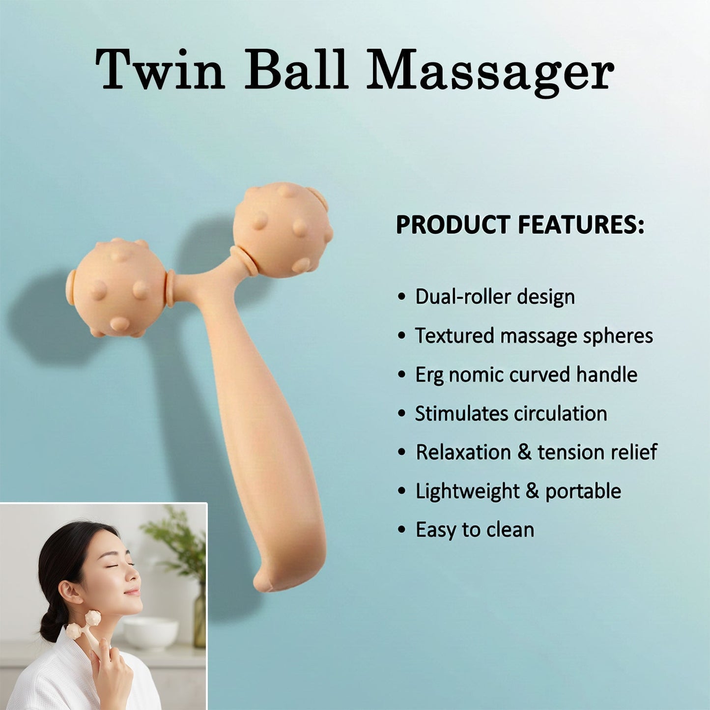 Dual Ball Facial and Body Massage Roller - 1 Pc The Morsignaturekarts