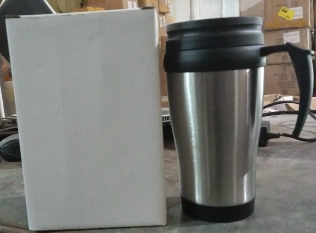 Stainless Steel Vacuum Glass Insulated Glass Coffee Cups, Tumbler (With Lid & Handle / 1 pc) signaturekarts